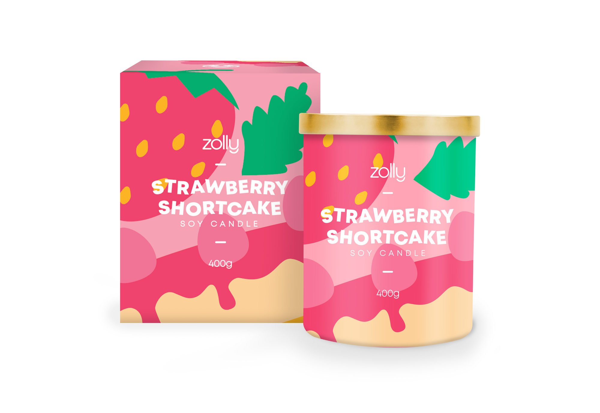 Strawberry Shortcake Candle 400g